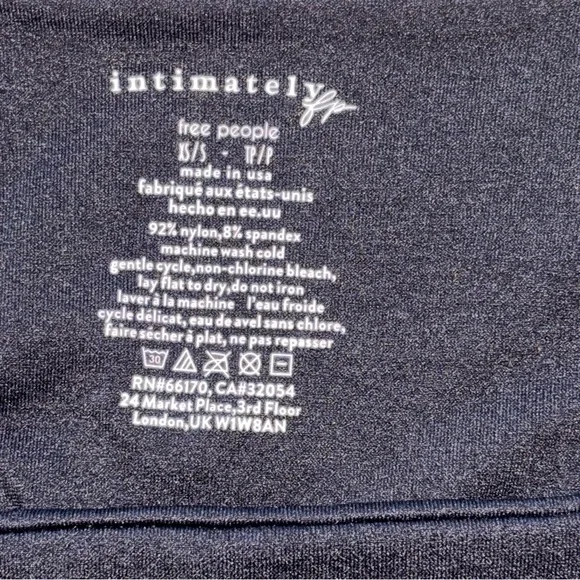 Free People Intimately Clean Line Black Long Sleeve Sz XS Square Neck Built Bra - Picture 6 of 11